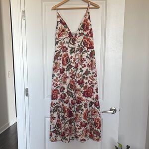Abercrombie & Fitch Floral Maxi Dress - Red and Cream